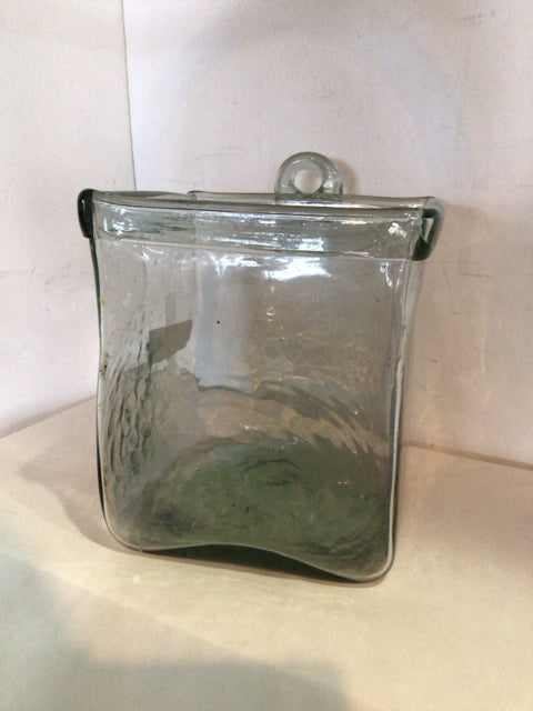 Clear Glass Square Vase