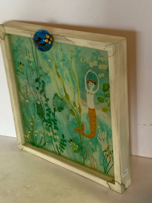 Original Shadow Box Multi-Color Resin Mermaid Wall Hanging Art