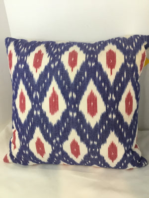 Bohemian Blue/White Cotton Diamond Pillow