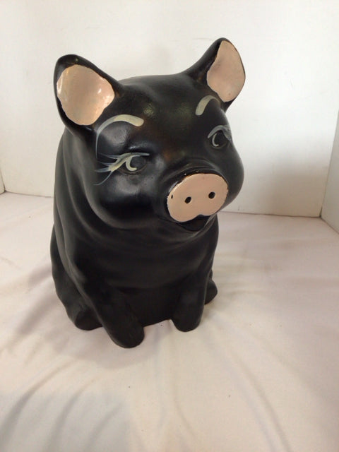 Black Ceramic Pig Bank
