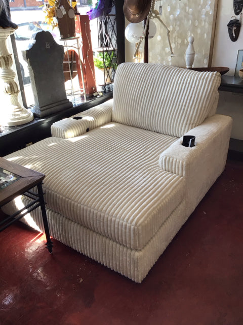 Ashley Oversized Corduroy Cream Chaise