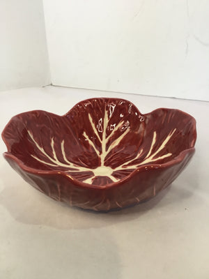 Bordallo Pinheiro Red Ceramic Cabbage Bowl