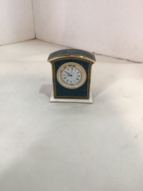 Royal Doulton Mini Green/Gold Bone China Clock