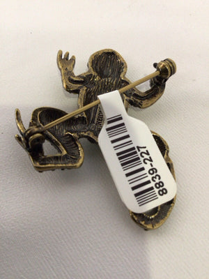 Kirk's Folly Green Frog Rhinestone Pin
