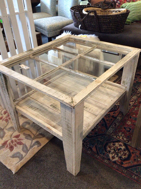 Rustic Wood Divided White Table
