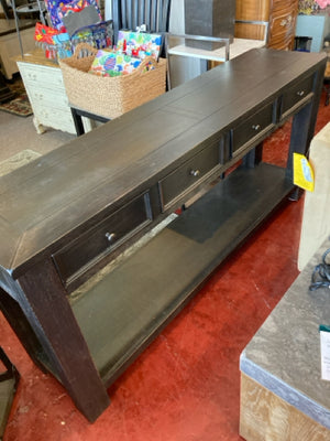 Console Wood 3 drawer Black Table