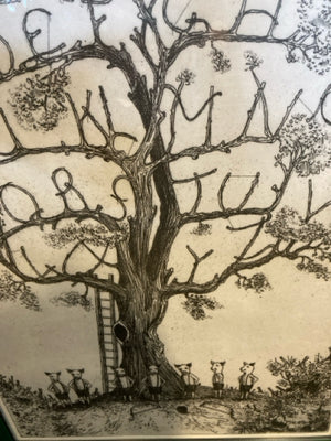 Black/White ABC's Tree Framed Art