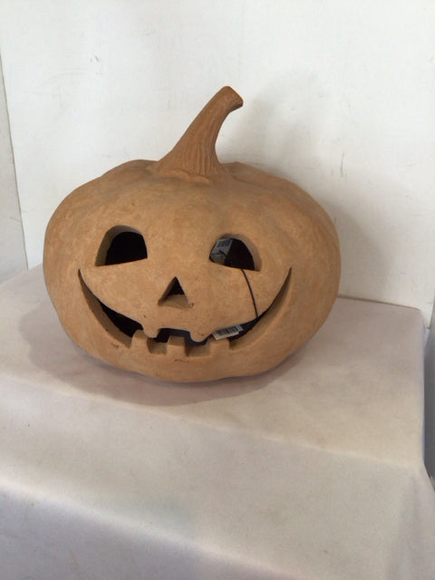 Pottery Barn Orange Terracotta Jack o'Lantern Sculpture