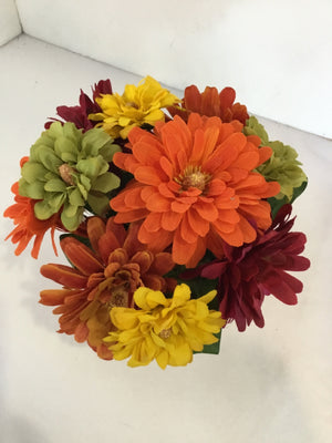 Fall Multi-Color Faux Silk Flowers Holiday Item