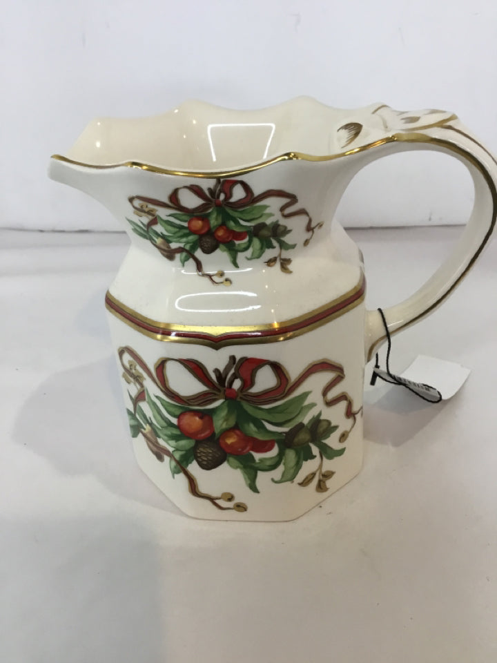 Tiffany & Co. Pitcher White Porcelain Ribbon Berry Holiday Item