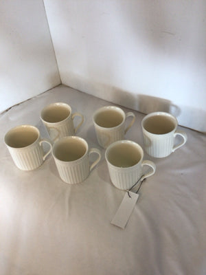 Mikasa Set of 6 White Ceramic Coffee Mug Set