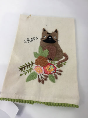 Mudpie Cream Cat Towel