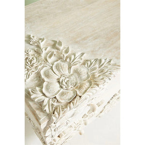 Atta Avenue Wall White Wood Floral Cabinet 2H7EPQ2L