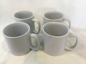 Oversized White Ceramic Set of 4 Mug