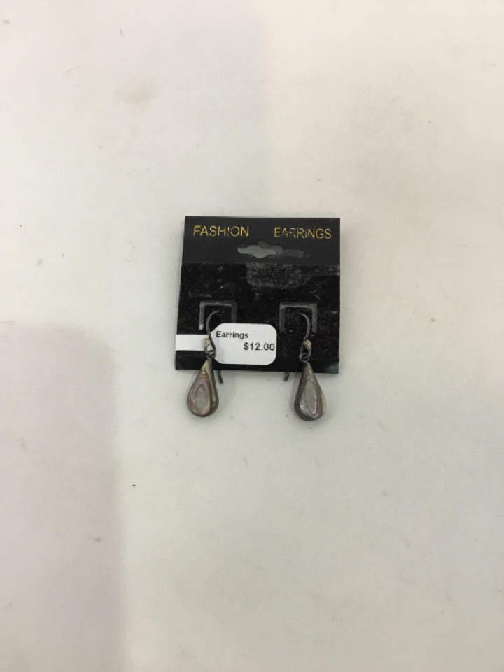 Silver Abalone Earrings