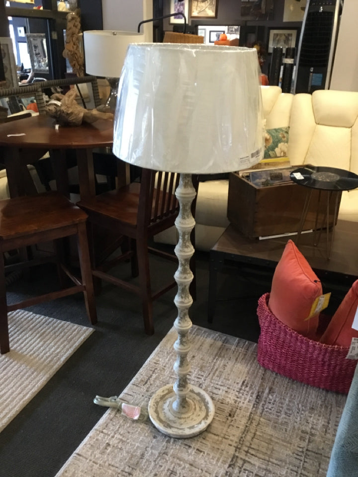 Floor Gray/White Wood Lamp