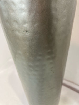 Gray Metal Hammered Vase