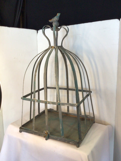 Gray Metal Bird Cage