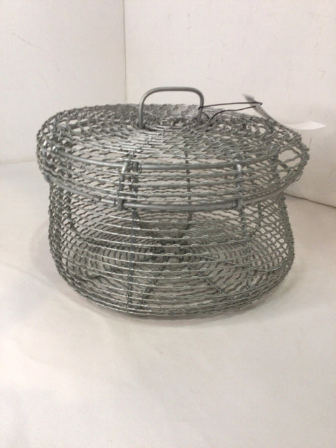 Silver Wire Lidded Basket