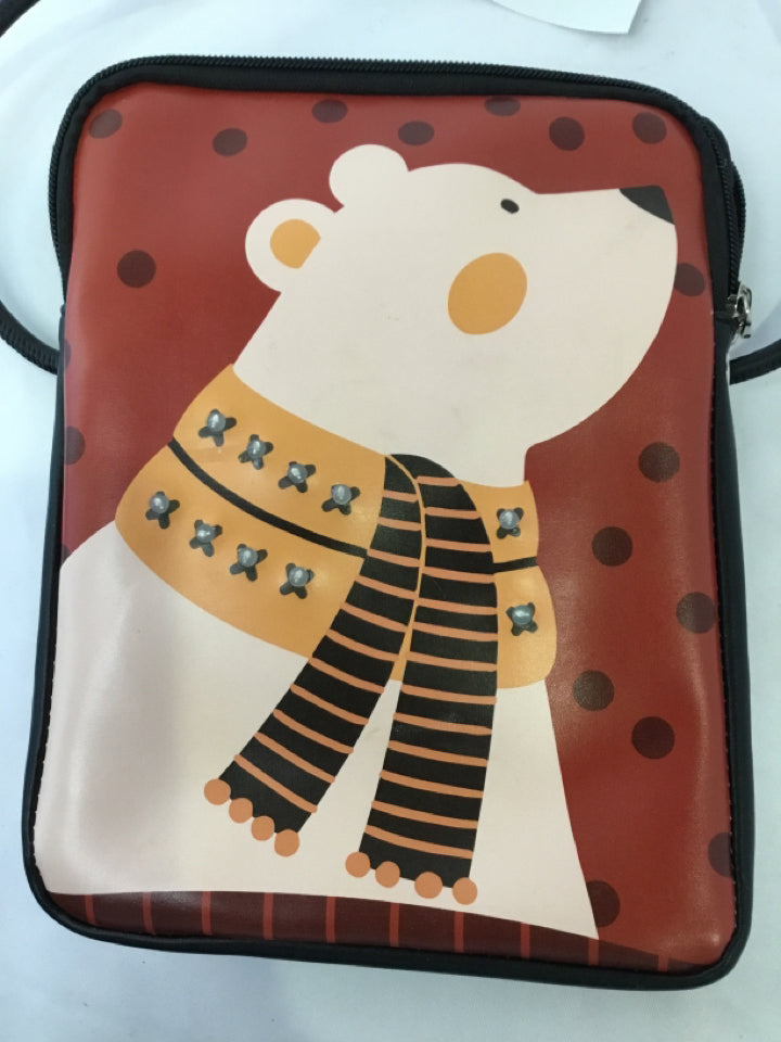 Christmas Red/Multi Vinyl Polar Bear Purse Holiday Item