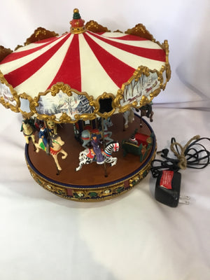 Electric Multi-Color Plastic Carousel Musical Holiday Item