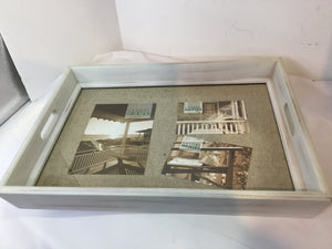 Sanibel Home White Wood Tray