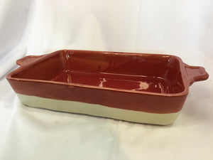 Emile Henry Red/Tan Stone Rectangle Casserole