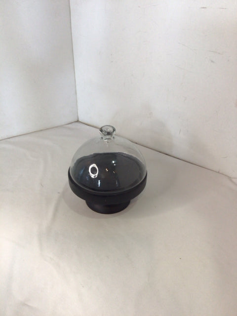 Clear/Black Wood/Glass 2 piece Cloche