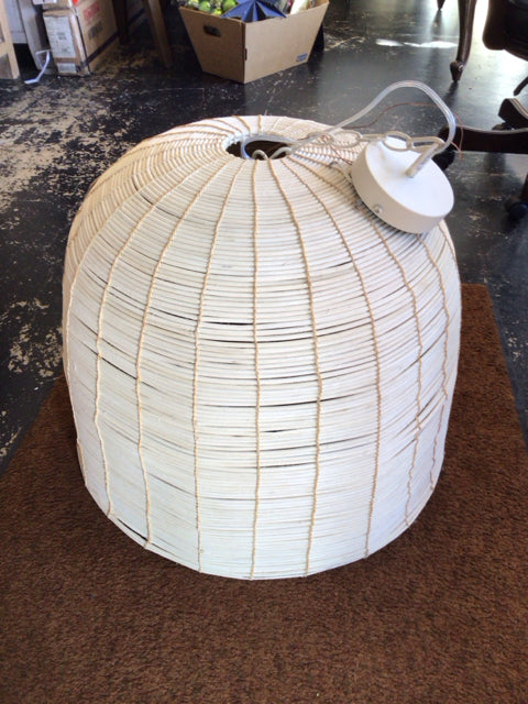 Pottery Barn Bohemian Rattan Cream Light Fixture