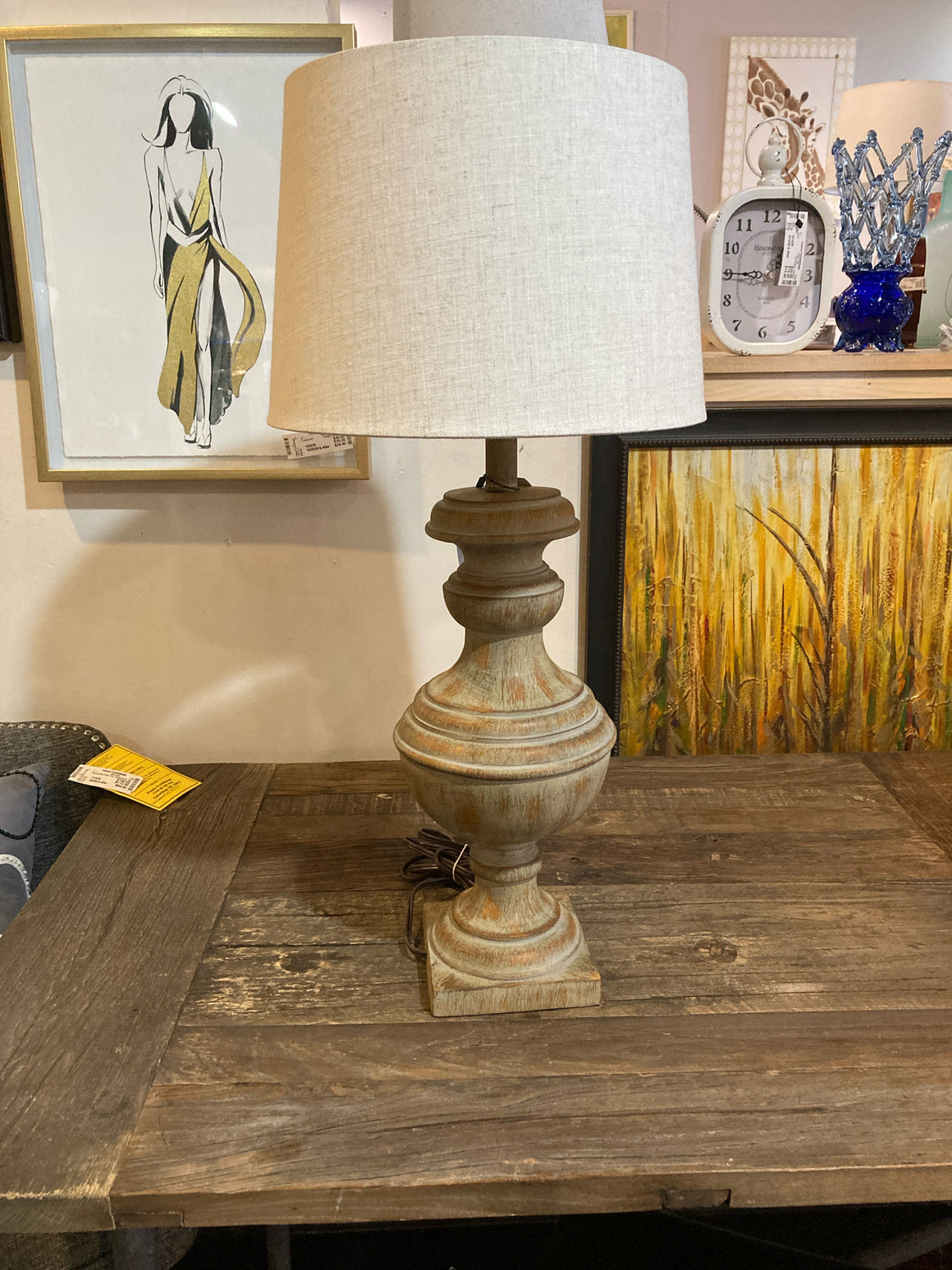 Home Accents Brown/Gray Wood Lamp