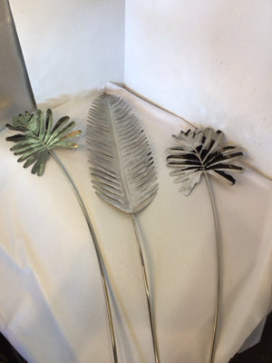 Decor Silver Metal Leaf Set of 3 Misc