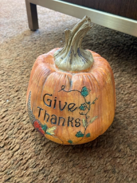 Fall Orange Resin Pumpkin Holiday Item