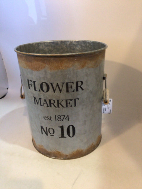 Vintage Gray Galvanized Bucket