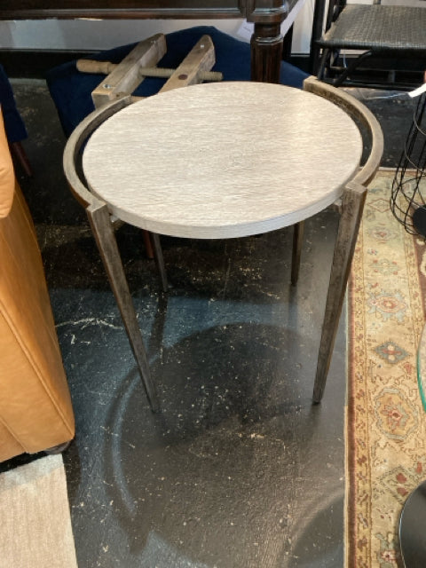 Bassett Side Metal/Wood Brown Table