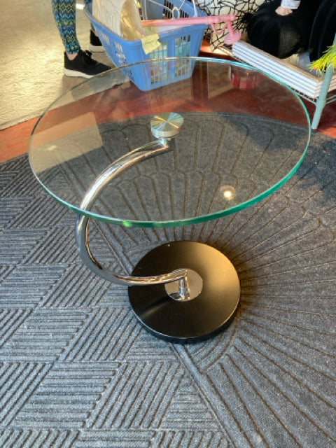 Modern Glass Pedestal Clear Table