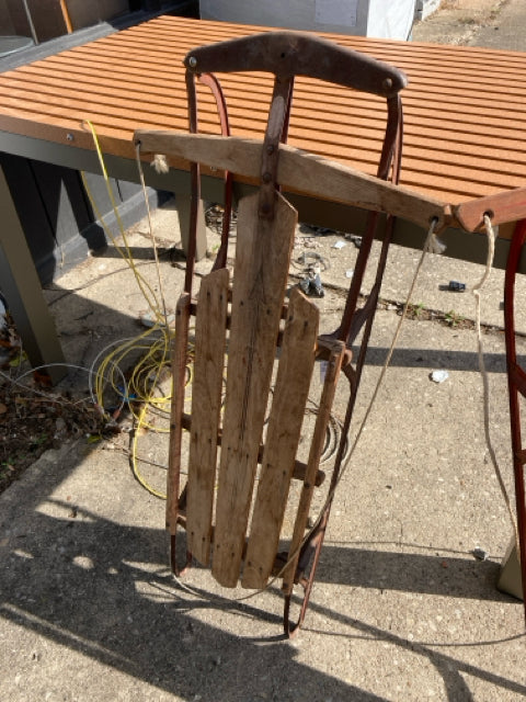 Vintage Brown/Red Wood Sled