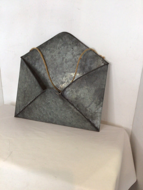 Silver Galvanized Steel Envelope Wall Pocket
