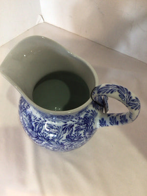 PIER 1 Blue/White Ceramic Pitcher