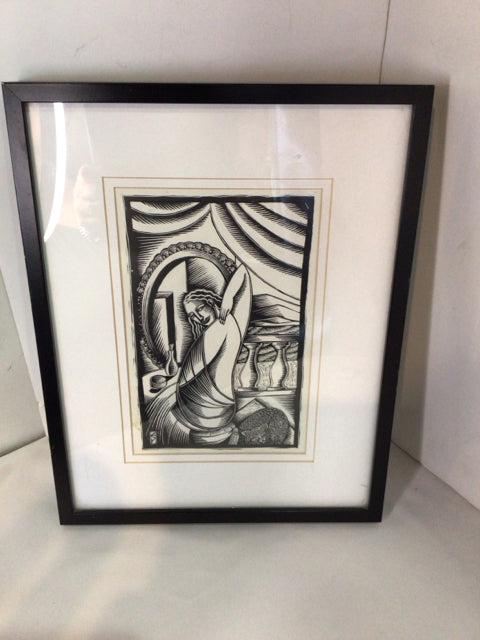 Black/White Woman Framed Art