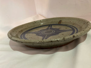 Original Plate Blue/Tan Stoneware Star Decoration