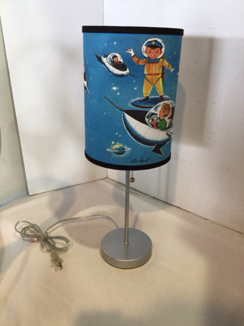 Children Blue Space Ship Lamp