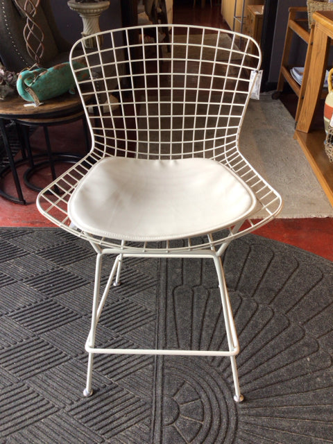 Mid-Century Metal White Barstool/Bar Stool