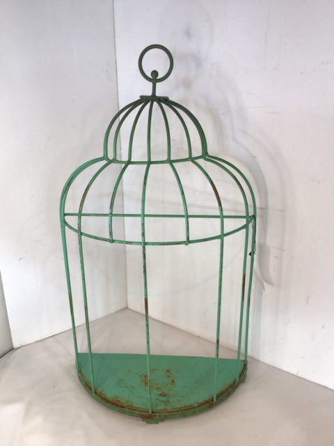 Rustic Green Birdcage Wall Hanging Art