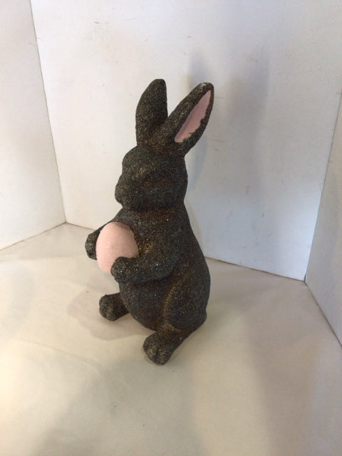 Easter Gray Glitter Bunny Holiday Item