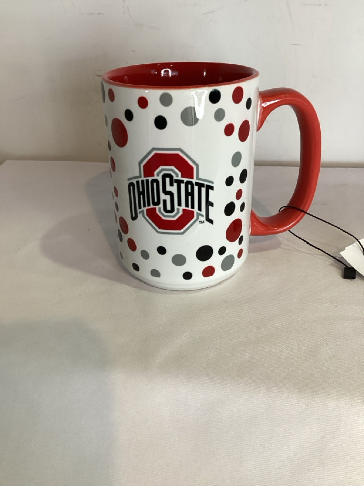 Red/White Ceramic Ohio State Mug