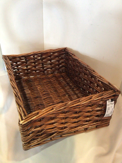 Brown Wicker Rectangle Basket