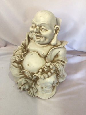 Cream Resin Buddha Figurine