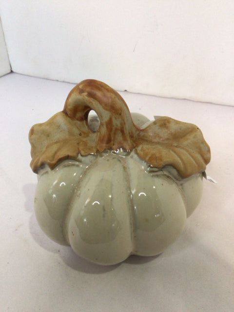 Tan Ceramic Pumpkin Holiday Item