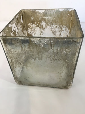 Mercury Glass Glass Square Vase