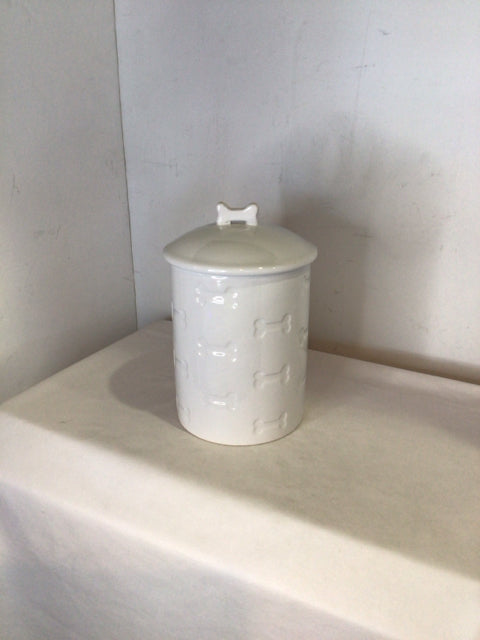 Park Life Designs White Ceramic Dog Canister